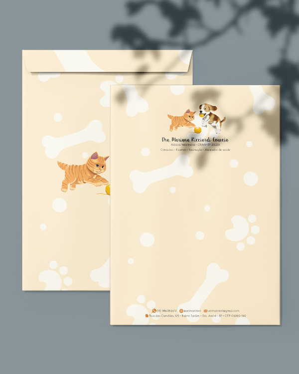 Envelope saco para exames veterinários