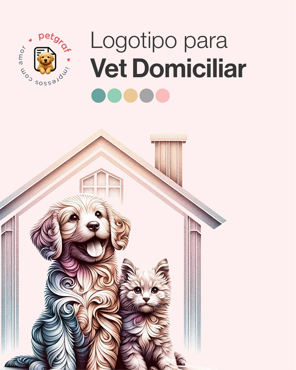 Logotipo para atendimento veterinário domiciliar
