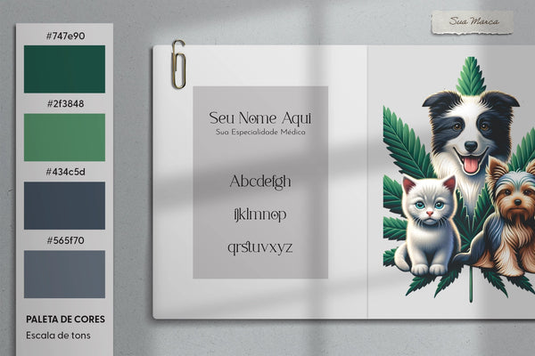 Logotipo para cannabis medicinal veterinária e controle da dor
