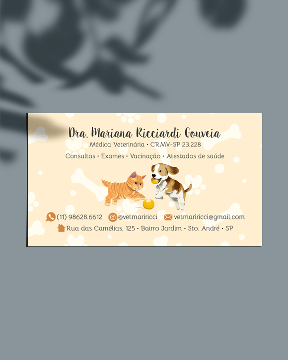 Cartão de visita veterinário