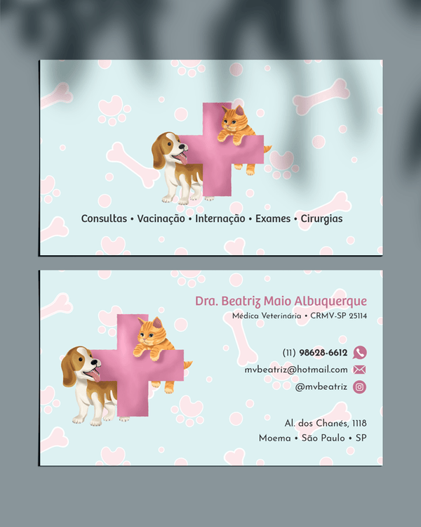 Cartão de visita veterinário