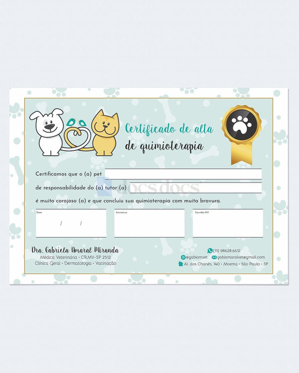 Certificado de alta de quimioterapia