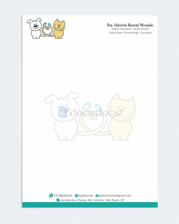 Papel timbrado A4 veterinário