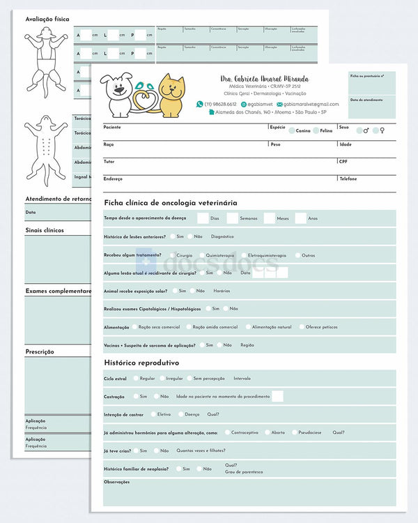 Ficha clínica de oncologia veterinária