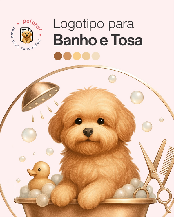 Logotipo para banho e tosa