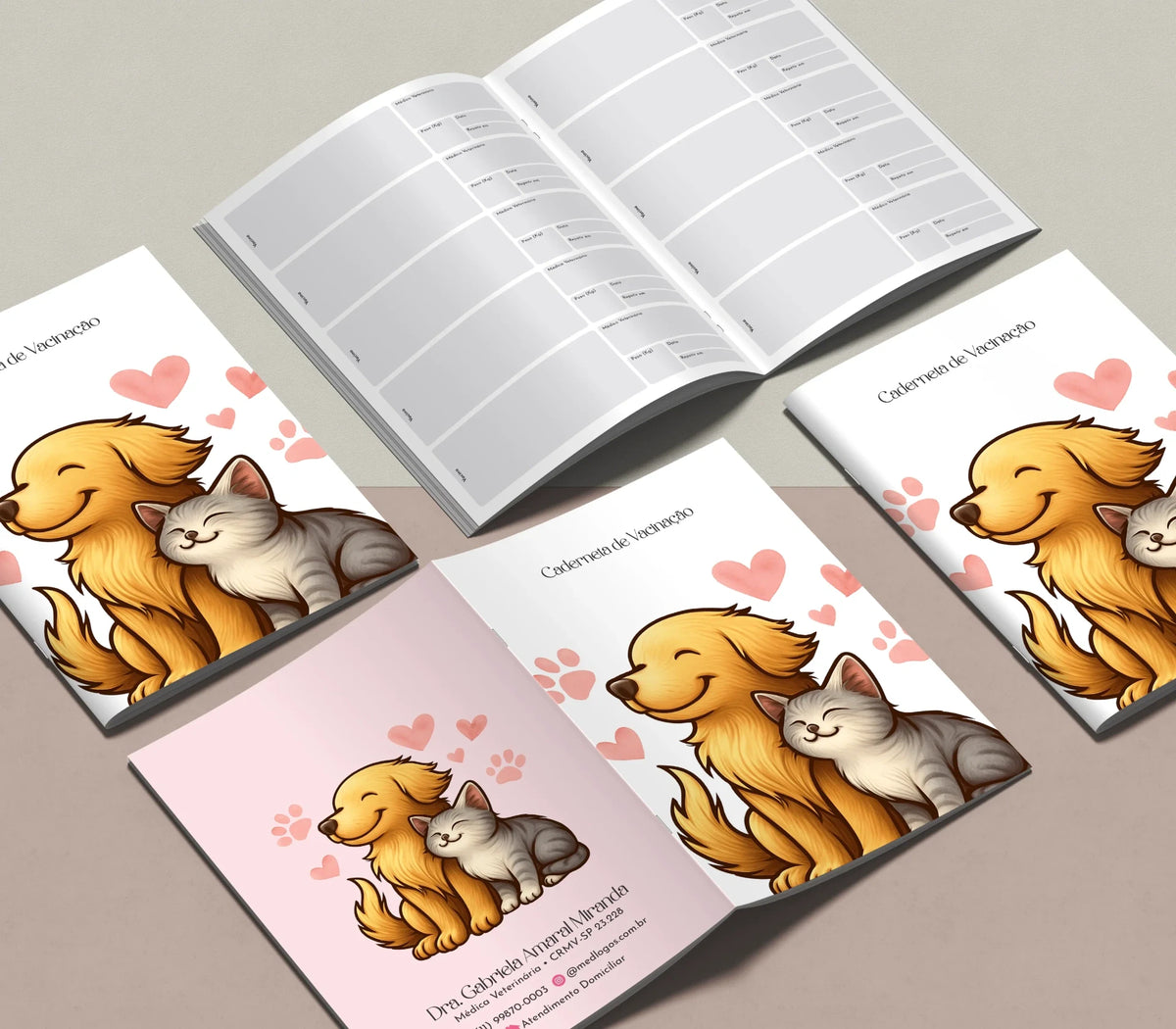 Conjunto de capas e páginas internas do Passaporte Premium veterinário